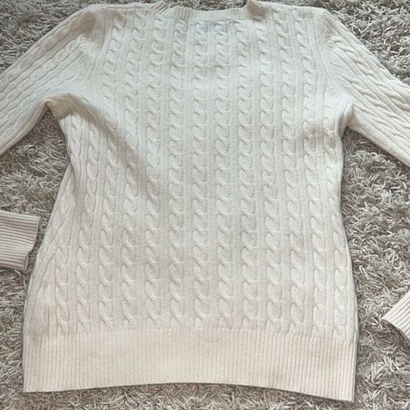 Antonio Melani Sweater 100% Cashmere Ivory Cable knit Pullover Small - Picture 8 of 10